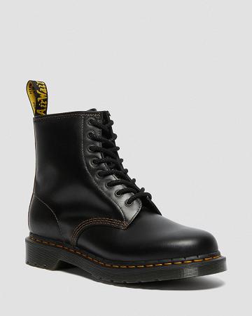 Men's Dr Martens 1460 Men's Abruzzo Leather Lace Up Boots Black / Brown | AU 517HAP